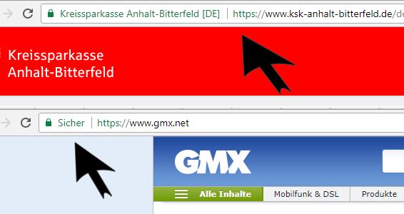 SSL-Verschlüsselung durch HTTPS im Chrome Browser