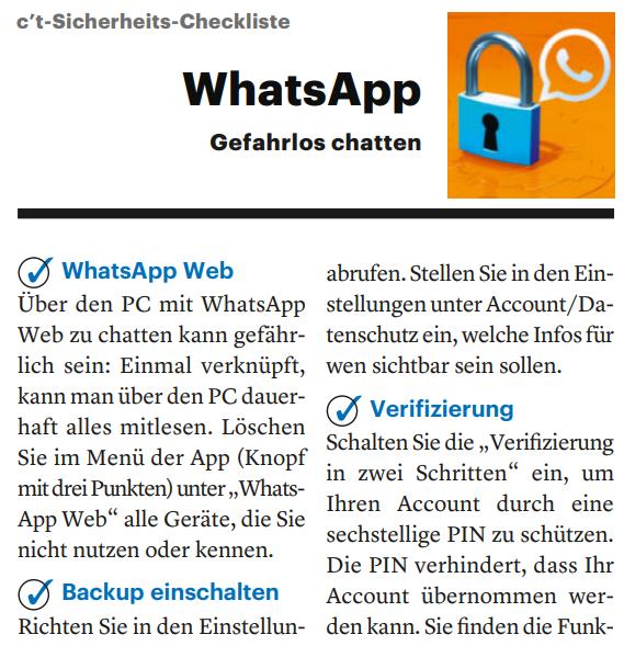 CT Sicherheits-Checkliste
