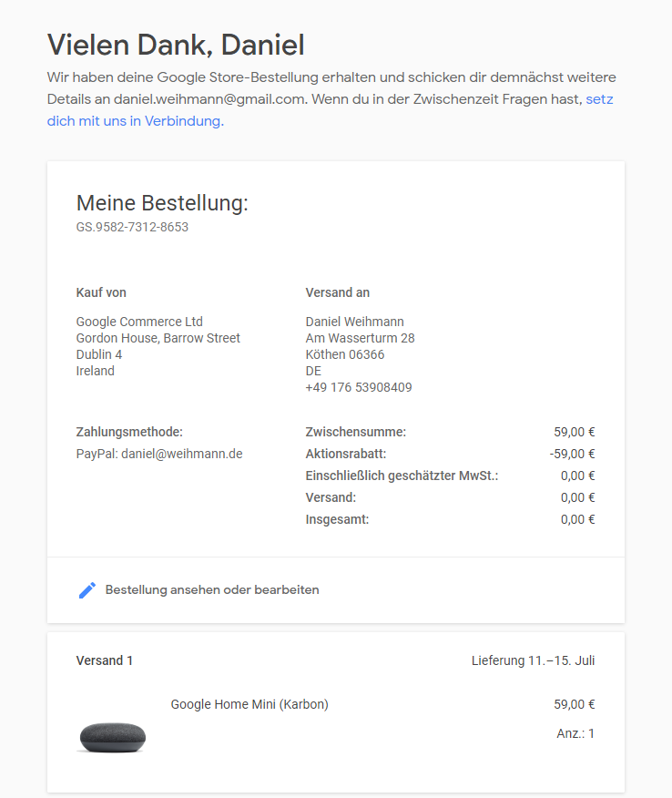 Google Home Mini