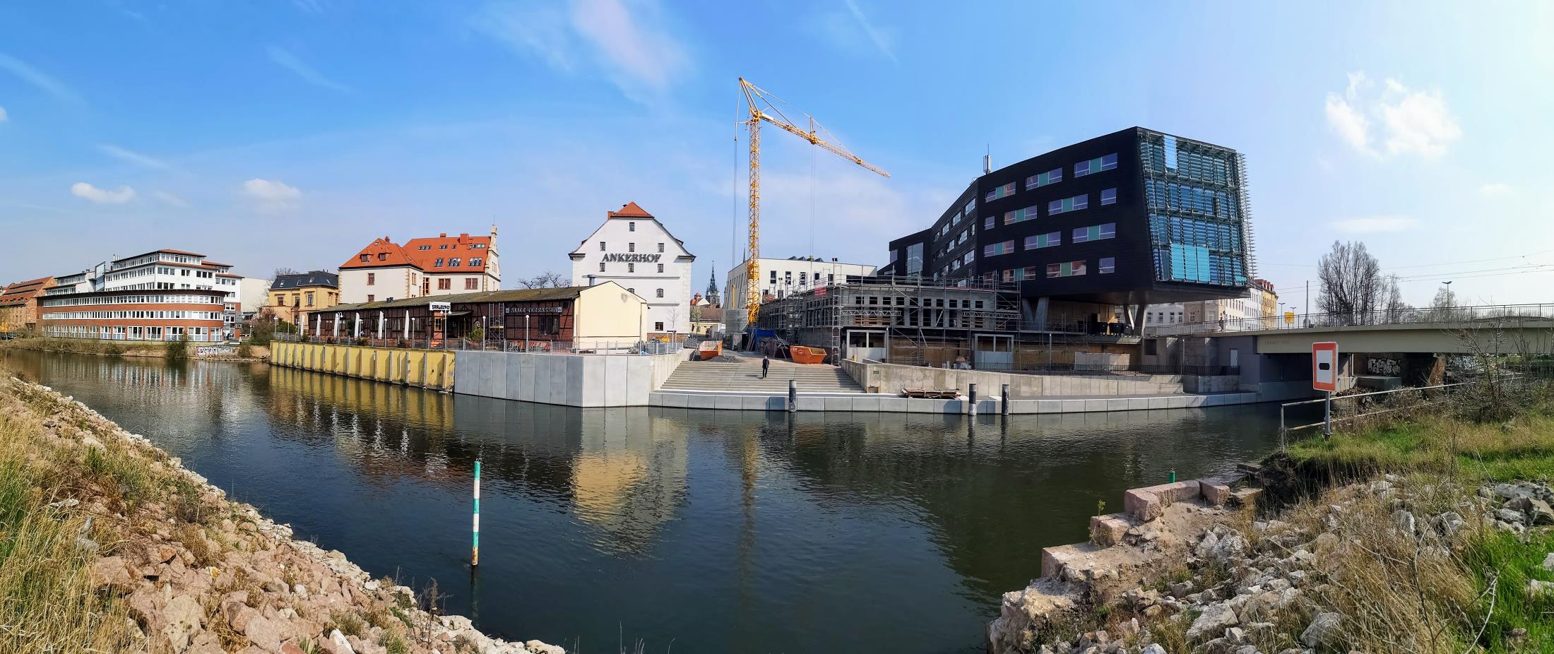 Saale mit MMZ und Ankerhof